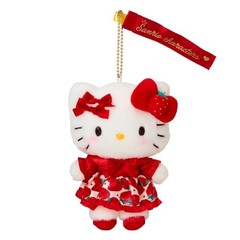 Sanrio Hello Kitty Plush Keychain 6 inch Strawberry Dress 50th Japan Limited