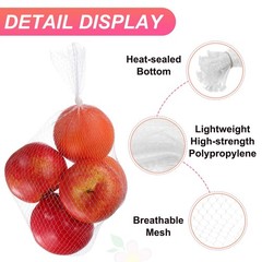 100Pcs Reusable Mesh Produce Bags 13.8 Inches Egg Hatching Bags White