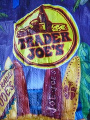 Trader Joes Reusable Grocery Bag Beach Surfboard Tropical Tote Palm Tree Plastic