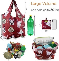 Heavy Duty Bulk Large Reusable Grocery Bags 6 Pack Foldable Sturdy Recycled