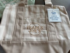 NWT Trader Joe’s Striped Canvas Mini Tote Set of 4 Summer AUTHENTIC Ships Today