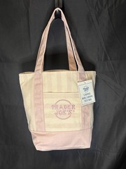 Limited Edition Summer 2026 Trader Joe’s Pale Pink Striped Mini Canvas Tote Bag