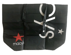 MACYS Reusable Shopping Tote Bag “From Beach to Bag” Oceancycle Black FOLDUP A26