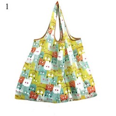 Foldable Reusable Shopping Bag Floral Print Tote for Grocery Fruits Vegetables