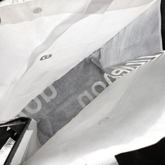 Lululemon Black & White 16″x14″ Reusable Tote Shopping Bag LOT of 3 ~ FAST SHIP