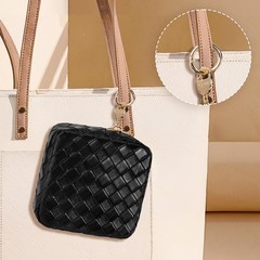 Playexen 5.5″ Small Makeup Bag for Purse, PU Leather Small, Large Plaid Brown
