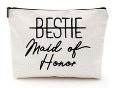 Baobeily Bestie Maid of Honor Canvas Makeup Bag –
