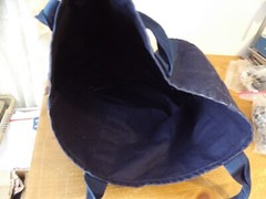 vtg Bag Works CANVAS COTTON XL reusable TOTE Annapolis Quilt Guild navy blue