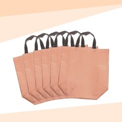 24Pcs Reusable Gift Bags with Handles 10.6 x 13 Inch Rose Gold