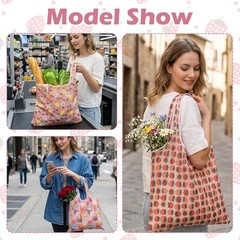 1 Pack Foldable Grocery Bag, Waterproof Reusable Shopping Bag Holder,Tote Bags N