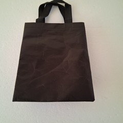 Glossy Black Reusable Tote Laminated Shopping / Gift Bag Chic Wet Look Gusseted