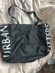 Urban Outfitters Foldable Reusable Shopping Tote Bag Black y2k vintage