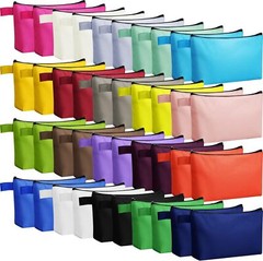 40 Pcs Canvas Makeup Bags Bulk Travel Cosmetic Pouch with 9.8 x 5 x 2 Inch