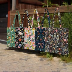 6 Pcs Aesthetic Floral Canvas Tote Bag Canvas Bag with Pocket for Shopping Wo…