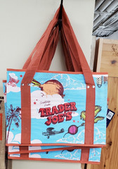 Trader Joe’s Insulated Grocery Bag Blue Sky Travel Design Reusable Tote 2025