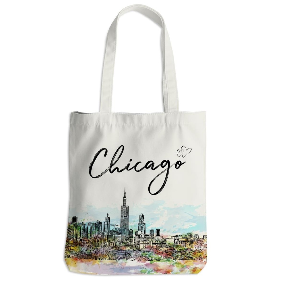Chicago Souvenirs Tote Bag Travel Lover Beach Reusable Grocery Weekender Gift