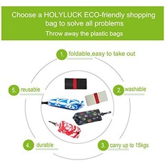 Reusable Grocery Bags Heavy Duty Foldable Shopping Tote Blue Geometric Flower