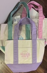 PINK Trader Joe’s Mini Canvas Tote Bags Pastel Limited Eco Bag Reusable 인기 상품