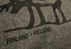 Finland Helsinki European Organic Gray Tote Reusable Shopping Bag Vintage RARE🦌