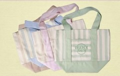 Set of 4! Trader Joe’s Canvas MINI Tote Bags PASTEL STRIPE Blue Green Pink Khaki