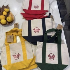 Trader Joe’s Mini Canvas Reusable Tote Bags Colorful Canvas Tote Bag 4 Colors
