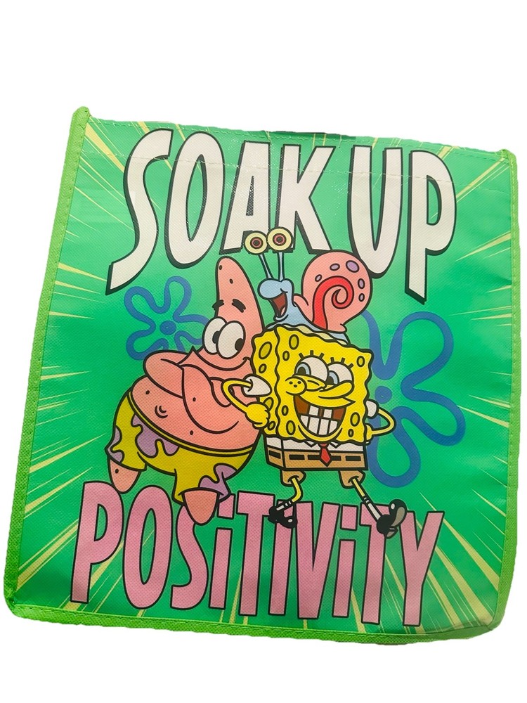 Nickelodeon SpongeBob SquarePants Reusable Large Tote Bag 15”X14 W/handles