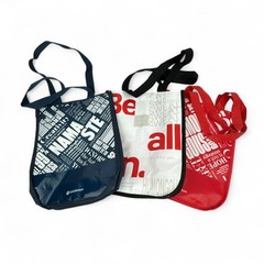 3 – Lululemon Reusable Shopping Tote Bags Blue White Red Lunch Gym 12″ x 9″