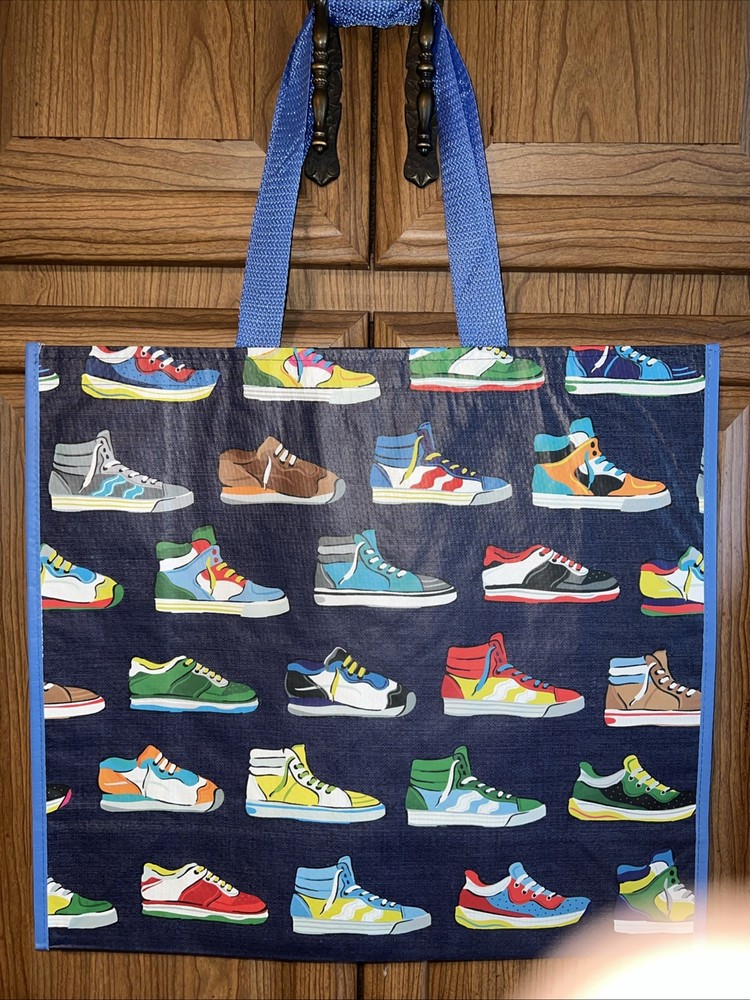 HomeGoods LARGE Shopping Tote Bag SNEAKERS 👟 Reusable Eco Friendly HTF