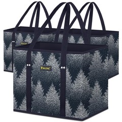 Reusable Grocery Bags Foldable Shopping Reinforced Bottom Handles Frost 3 PCS