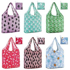 6 PCS Eco Friendly Reusable Grocery Bags Lightweight Durable Washable