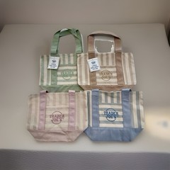 Trader Joe’s Mini Pastel Stripe Canvas Tote Bag Limited Editi Set Of 4 Brand New