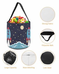 1 Piece Halloween Trick or Treat Candy Bags,Outer Exploration Rocket Spaceshi…