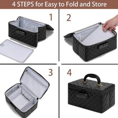 KaAutoler Portable makeup box with Lock, Large Capacity Travel Makeup Black