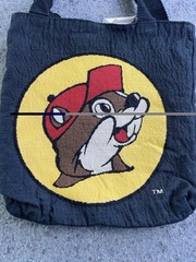 Buc-ee’s Beaver Logo Tote Bag Black Canvas Shoulder Tote 17×17