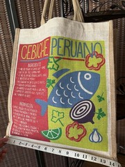 Reusable Tote/Jute Bag Farmers Market Burlap Vibrant Shopping Bag Peruvian