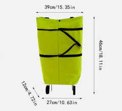 Foldable Tote Bag on Wheels Reusable Waterproof Trolley Shopping Car