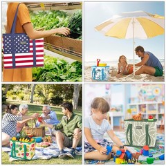 Reusable Grocery Bags 3 Pack Island Breeze Foldable Shopping Tote Reinforced