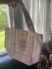trader joe’s pastel striped mini tote bags 2 pack!!!! green and pink!!!