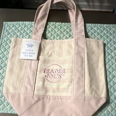 Trader Joe’s Striped Mini Canvas Tote Bag, Multicolor, Mini Tote Style