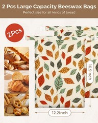 Beeswax Bread Bags for Homemade Bread,Reusable Large