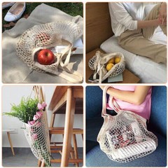 Mesh Net Turtle Bag String Shopping Bag Reusable Fruit Storage Handbag Totes