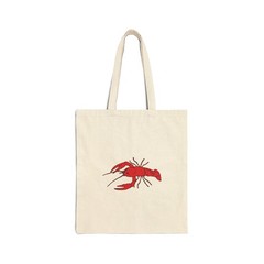 Crawdad Cotton Canvas Tote Bag | Red Crayfish Artwork