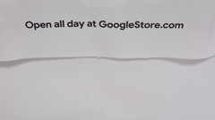 GOOGLE STORE WHITE PAPER TOTE REUSABLE GIFT BAG 10 x 4 x 7 WITH RED HANDLES
