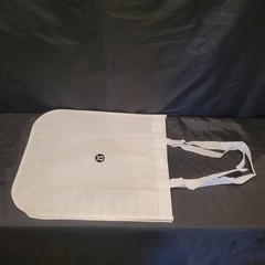 Lot of 37 Lululemon Red Black & White Reusable Tote Shopping Bag Coated Canvas