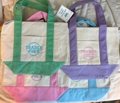Trader Joe’s Mini Tote Bag Pastel Pink 2025 Canvas Spring