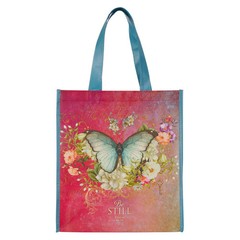 Floral Butterfly Reusable Multicolor Shopping Tote Bag for Women: Be Still –
