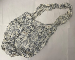 3 X Free People Linen Cloth Lightweight Shopping Bags Gray White Paisley Boho