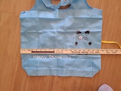 Blue Nylon Reusable Foldable Shopping Bag Tote,Lightweight For Purse,Korea, New