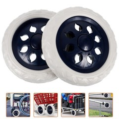 2 Pcs Shopping Cart Wheels Plastic Casters Replacement for Grocery Trolley