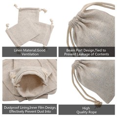 100pcs Double Canvas Drawstring Cotton Bags – Reusable Tea Bag & Gift Sachet …